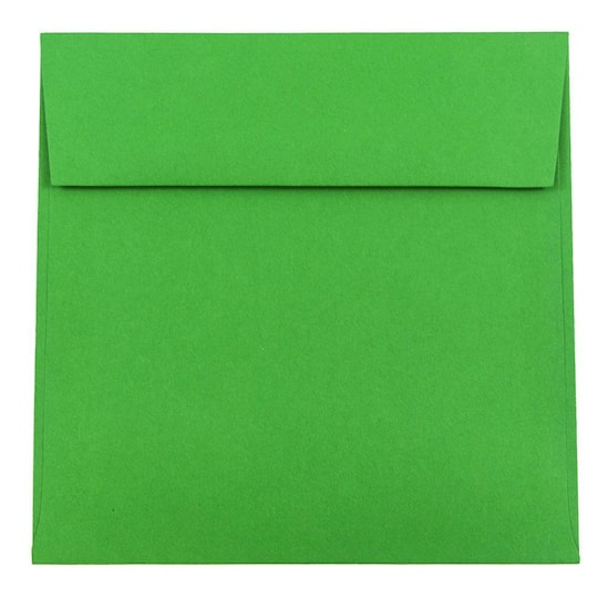 JAM Paper 6.5" x 6.5" Green Square Colored Invitation Envelopes, 25ct.